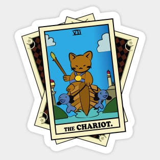 TAROT CARDS DECK | THE CHARIOT. | FORTUNE CAT Sticker